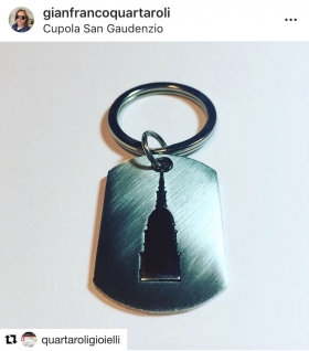 Portachiavi con Cupola di Novara-Keyring with Novara Cupola - SOUVENIR DI NOVARA E DELLA SUA CUPOLA